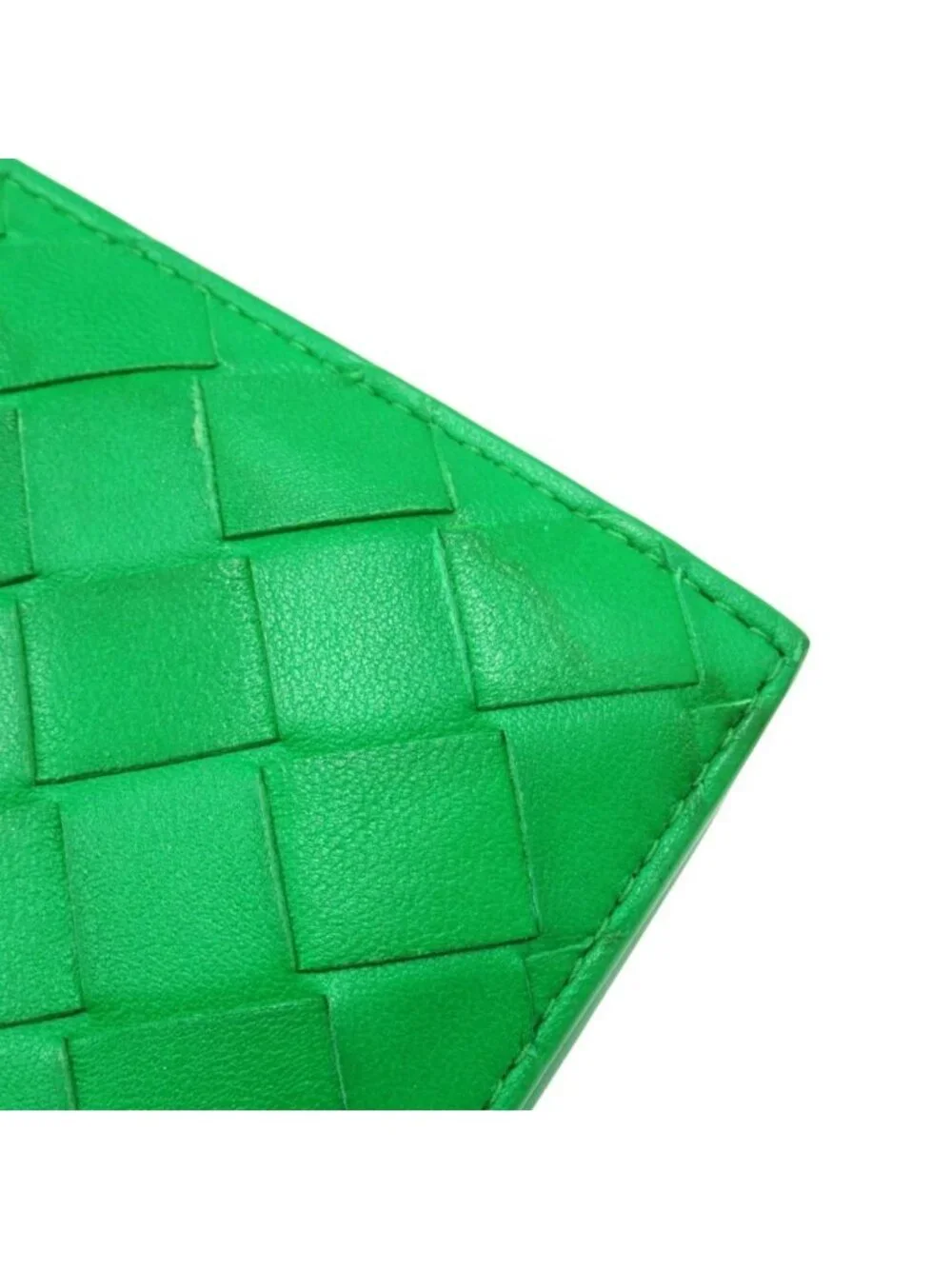 Bottega Veneta Lambskin Leather Intrecciato Wallet Bifold Paraquito Green
